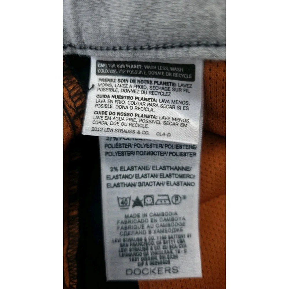 Dockers Alpha Khaki Chino Pants Men's 30x30 Charcoal Gray Smart 360 Flex Stretch